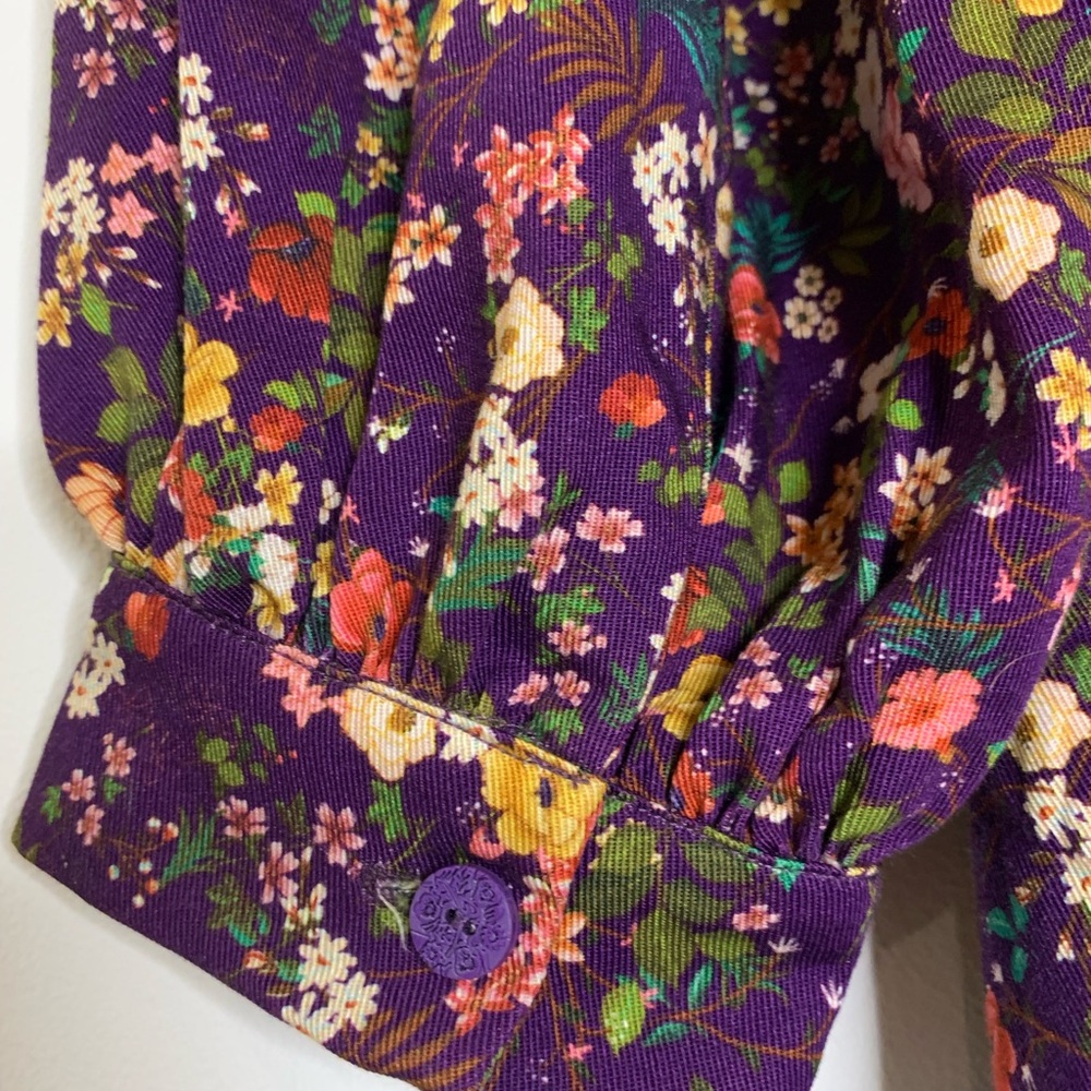 Farm Rio Floral Long Sleeve Jumpsuit in Dark Purple - Picture 9 of 14